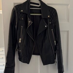 All Saints Black Leather Biker Jacket